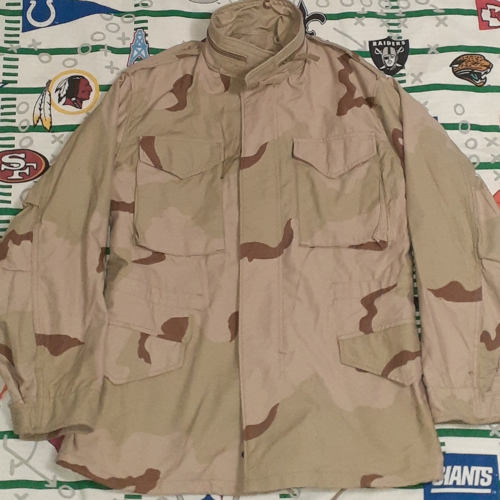 90s Desert Storm Camouflage Cold Weather Field Coat Jacket Vintage Camon